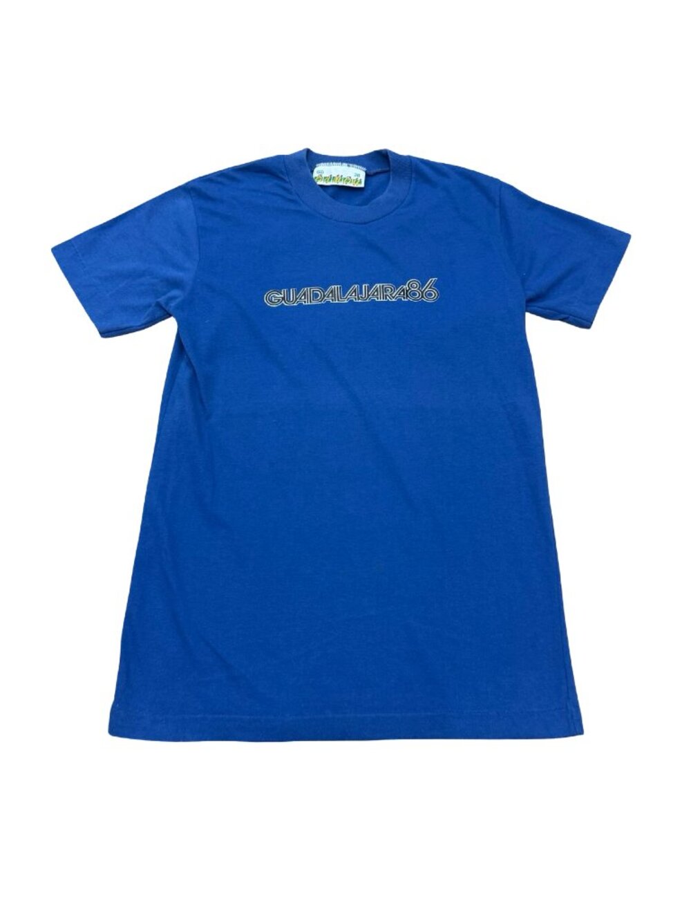 Vintage 1986 BAMBU Guadalajara 86 Single Stitch T-Shirt Blue Cotton